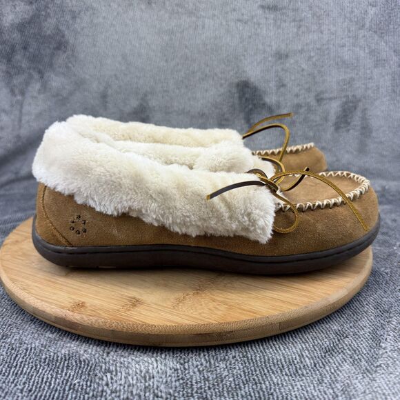 Shoes - Tempur-Pedic Slippers Womens Size 10 Brown Moccasin Faux Fur Laurin TP6062-247